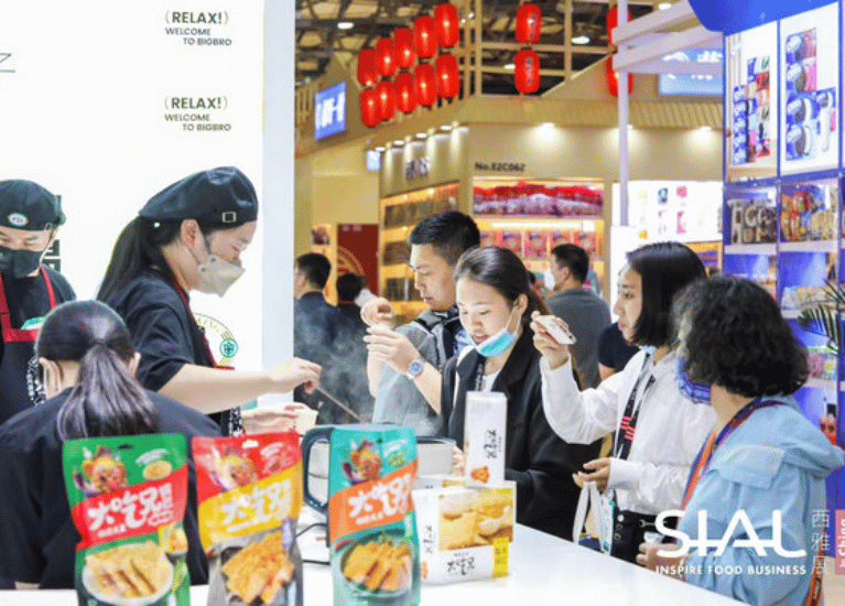 Chinese consumers at a local food expo in Shanghai, China